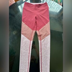Outdoor Voices Women's Colorblock Leggings - Burgundy, Coral, and Heathered Pink